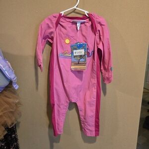 Coolibar Pink One-Piece Infant Sunsuit with Sun Patch NEW